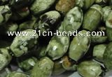 CRH67 15.5 inches 8*13mm faceted rice rhyolite beads wholesale