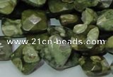 CRH73 15.5 inches 12*12mm faceted rhombic rhyolite beads wholesale