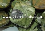 CRH76 15.5 inches 25*25mm faceted rhombic rhyolite beads wholesale