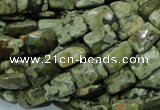 CRH78 15.5 inches 10*14mm faceted rectangle rhyolite beads wholesale