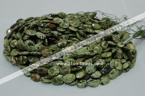 CRH90 15.5 inches 14*18mm faceted oval rhyolite beads wholesale