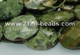 CRH92 15.5 inches 18*25mm faceted oval rhyolite beads wholesale