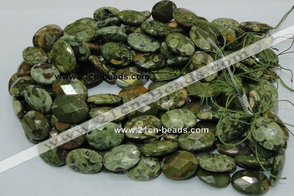 CRH92 15.5 inches 18*25mm faceted oval rhyolite beads wholesale