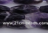 CRI05 15.5 inches 10*30mm faceted rice dogtooth amethyst beads