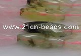 CRI08 15.5 inches 10*30mm faceted rice mixed quartz beads