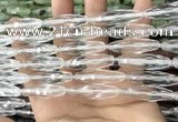 CRI144 15.5 inches 10*30mm faceted rice white crystal beads