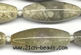 CRI160 15 inches 15*38mm - 16*40mm rice chrysanthemum agate beads