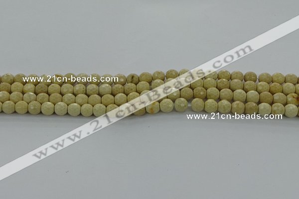 CRI210 15.5 inches 4mm faceted round riverstone beads wholesale