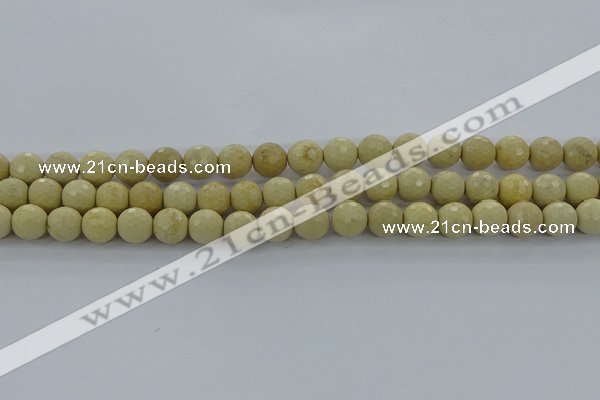 CRI212 15.5 inches 8mm faceted round riverstone beads wholesale