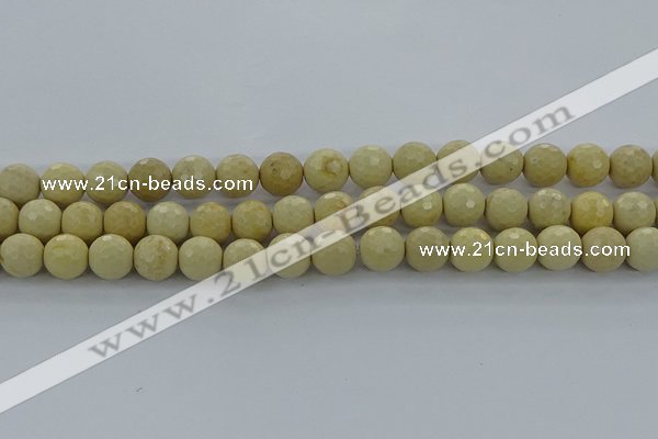CRI215 15.5 inches 14mm faceted round riverstone beads wholesale