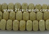 CRI222 15.5 inches 6*10mm faceted rondelle riverstone beads