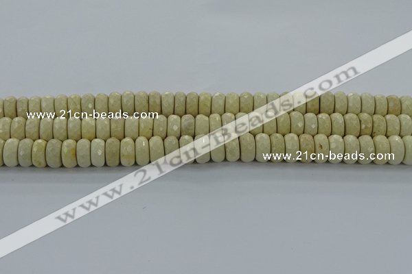 CRI223 15.5 inches 8*12mm faceted rondelle riverstone beads