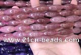 CRI303 15.5 inches 10*25mm rice strawberry quartz beads wholesale