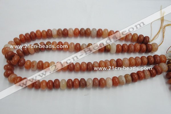 CRJ204 15 inches 7*12mm rondelle natural red jade beads