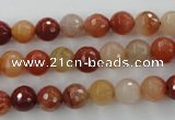 CRJ252 15.5 inches 8mm faceted round red jade gemstone beads