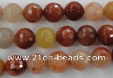 CRJ253 15.5 inches 10mm faceted round red jade gemstone beads