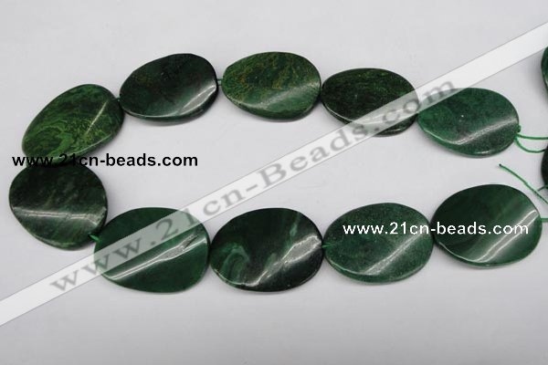 CRJ328 15.5 inches 30*40mm twisted oval African prase jasper beads