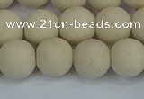 CRJ612 15.5 inches 8mm round matte white fossil jasper beads