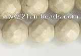 CRJ628 15.5 inches 8mm round white fossil jasper beads wholesale