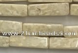 CRJ636 15.5 inches 4*13mm cuboid white fossil jasper beads wholeasle