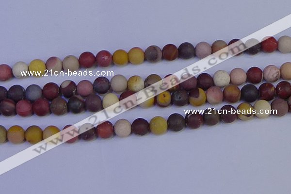 CRO1004 15.5 inches 12mm round matte mookaite gemstone beads