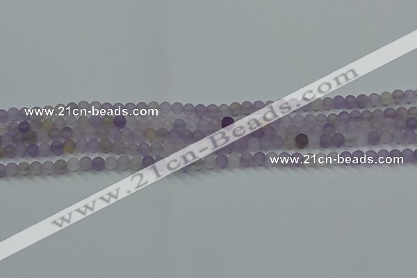 CRO1010 15.5 inches 4mm round matte amethyst gemstone beads