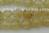 CRO1022 15.5 inches 8mm round yellow watermelon quartz beads