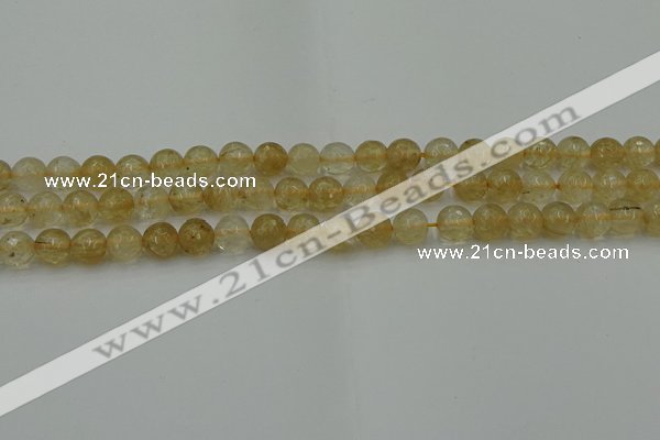 CRO1030 15.5 inches 4mm faceted round yellow watermelon quartz beads