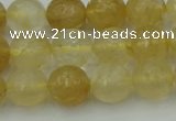 CRO1033 15.5 inches 10mm faceted round yellow watermelon quartz beads