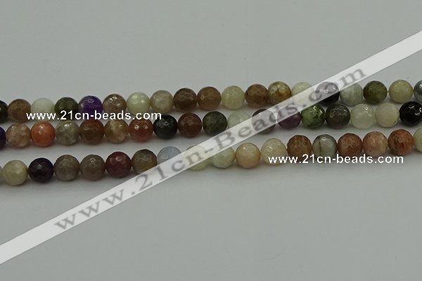 CRO1043 15.5 inches 10mm faceted round mixed gemstone beads