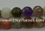 CRO1044 15.5 inches 12mm faceted round mixed gemstone beads