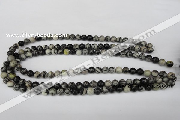 CRO105 15.5 inches 8mm round black water jasper beads wholesale