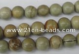 CRO106 15.5 inches 8mm round silver leaf jasper beads wholesale