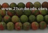 CRO1061 15.5 inches 6mm round matte unakite beads wholesale