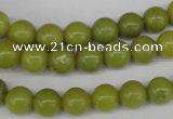 CRO108 15.5 inches 8mm round lemon jade beads wholesale