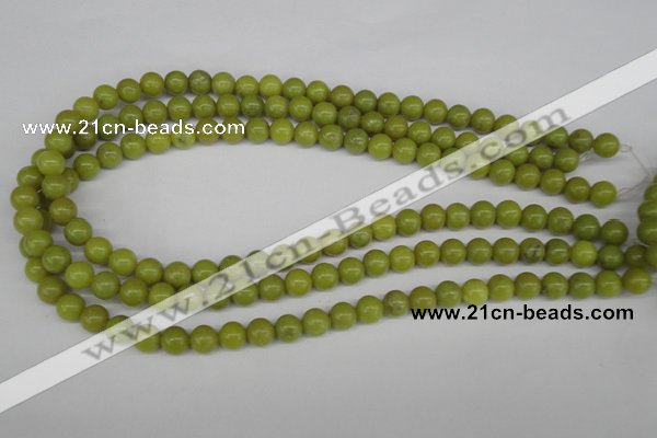 CRO108 15.5 inches 8mm round lemon jade beads wholesale