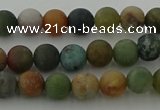 CRO1081 15.5 inches 6mm round matte Indian agate beads wholesale