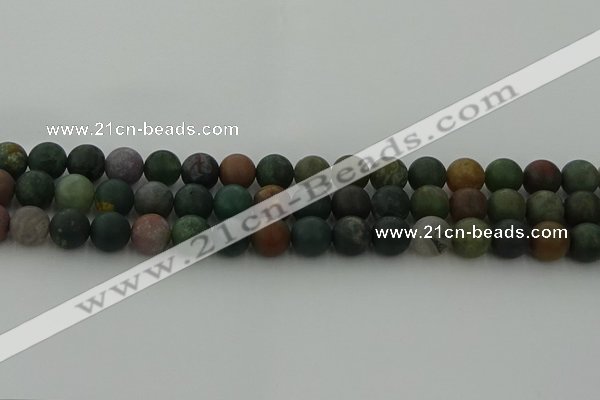 CRO1083 15.5 inches 10mm round matte Indian agate beads wholesale