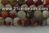 CRO1091 15.5 inches 6mm round matte laguna lace agate beads