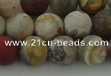 CRO1093 15.5 inches 10mm round matte laguna lace agate beads