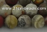 CRO1094 15.5 inches 12mm round matte laguna lace agate beads