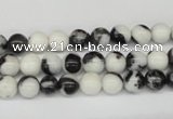 CRO11 15.5 inches 6mm round black & white jasper beads wholesale