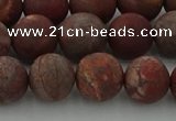 CRO1103 15.5 inches 10mm round matte pomegranate jasper beads