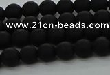 CRO1131 15.5 inches 6mm round matte black agate gemstone beads