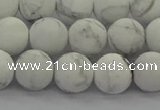 CRO1143 15.5 inches 10mm round matte white howlite beads