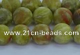 CRO1153 15.5 inches 10mm round matte green dragon serpentine jasper beads