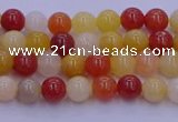 CRO1160 15.5 inches 4mm round golden silk jade beads wholesale