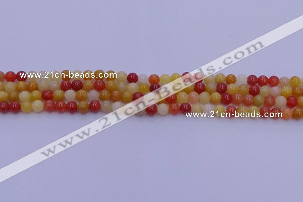 CRO1160 15.5 inches 4mm round golden silk jade beads wholesale