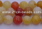 CRO1162 15.5 inches 8mm round golden silk jade beads wholesale