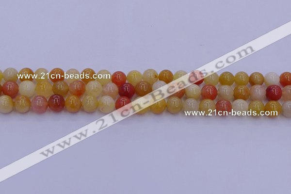 CRO1162 15.5 inches 8mm round golden silk jade beads wholesale